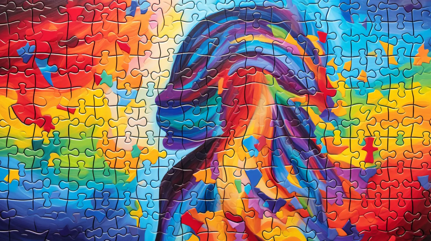 A vibrant, colorful puzzle image with abstract swirling patterns in shades of blue, red, yellow, green, and orange evokes a dynamic sense of motion and energy—perfectly capturing the complexities of ADHD.