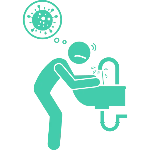 Illustration of a person washing hands at a sink, with a virus icon above their head, emphasizing the importance of hand hygiene as part of mental health routines like those supported by Portland therapy to prevent illness.