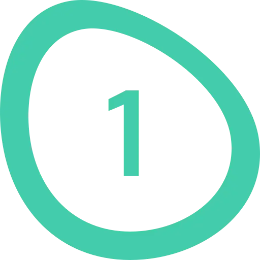 A turquoise circle with the number 1 inside, centered on a white background, symbolizes a step towards mental health awareness.